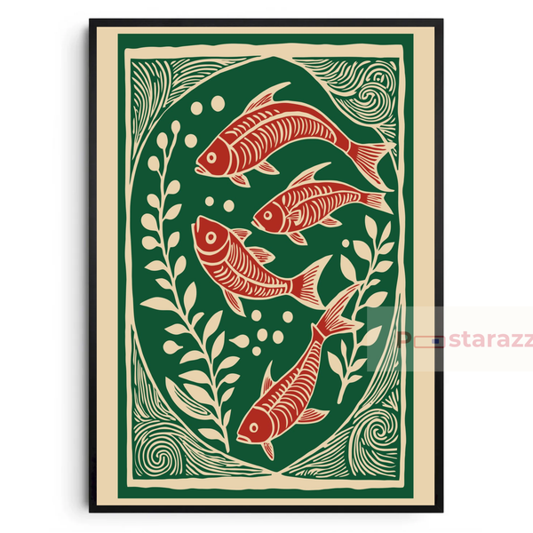 Tranh Linocut Fish