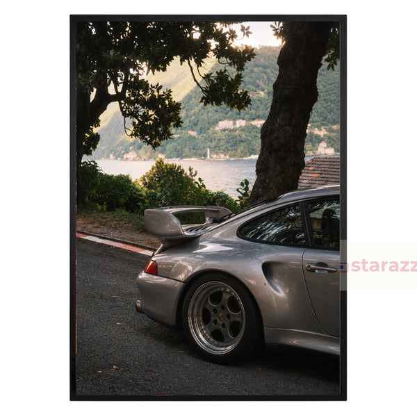 Tranh Silver Porsche by the Lake