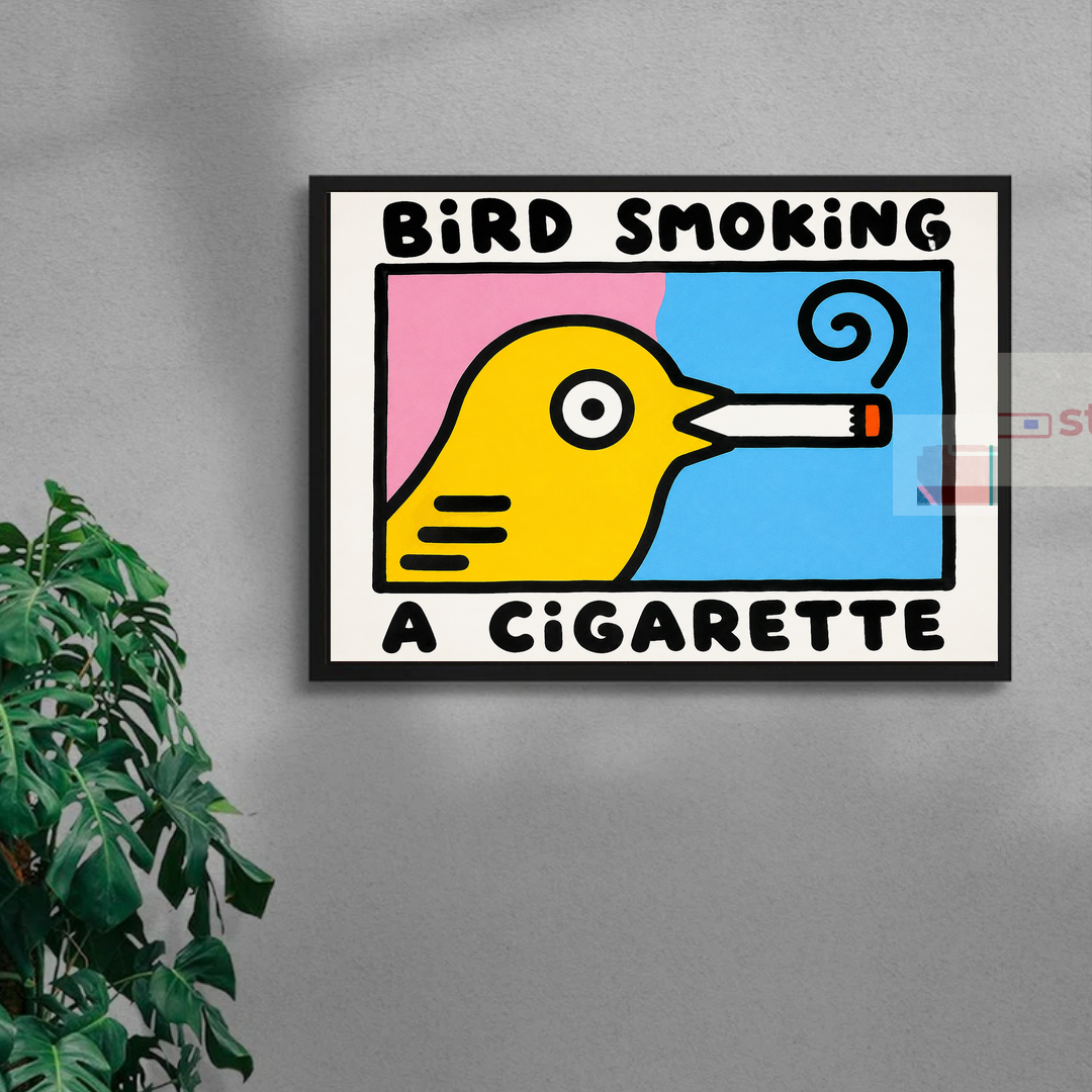 Bird Smoking — black frame