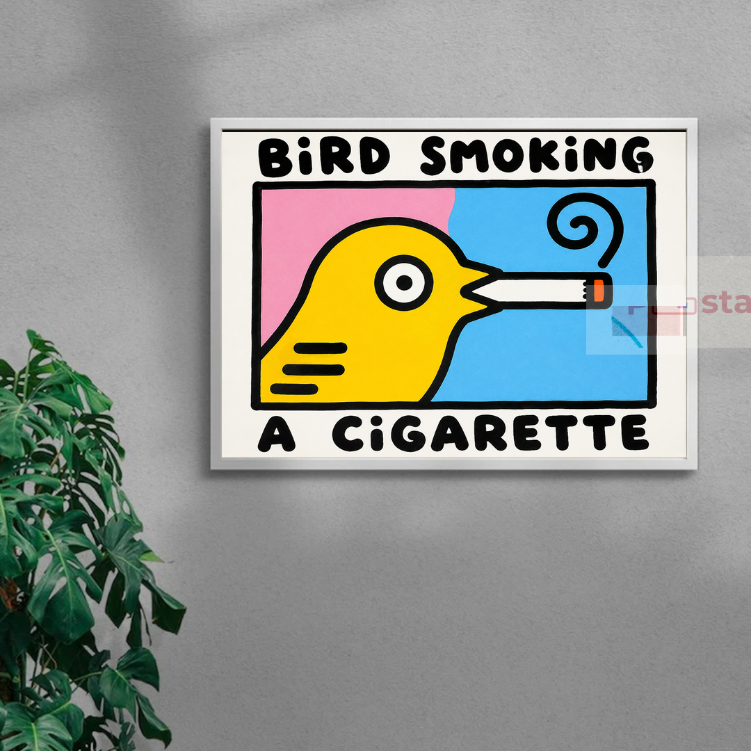 Bird Smoking — white frame