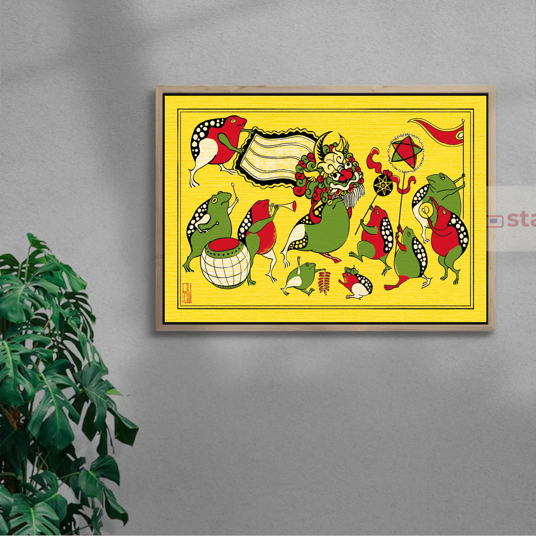 Frog Festival — oak frame