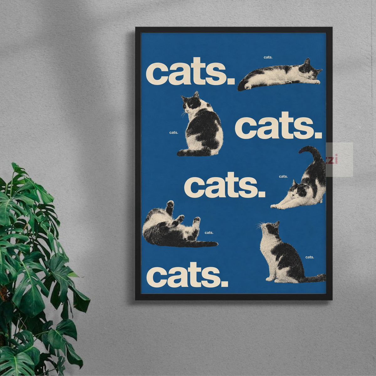 Blue Cats — black frame