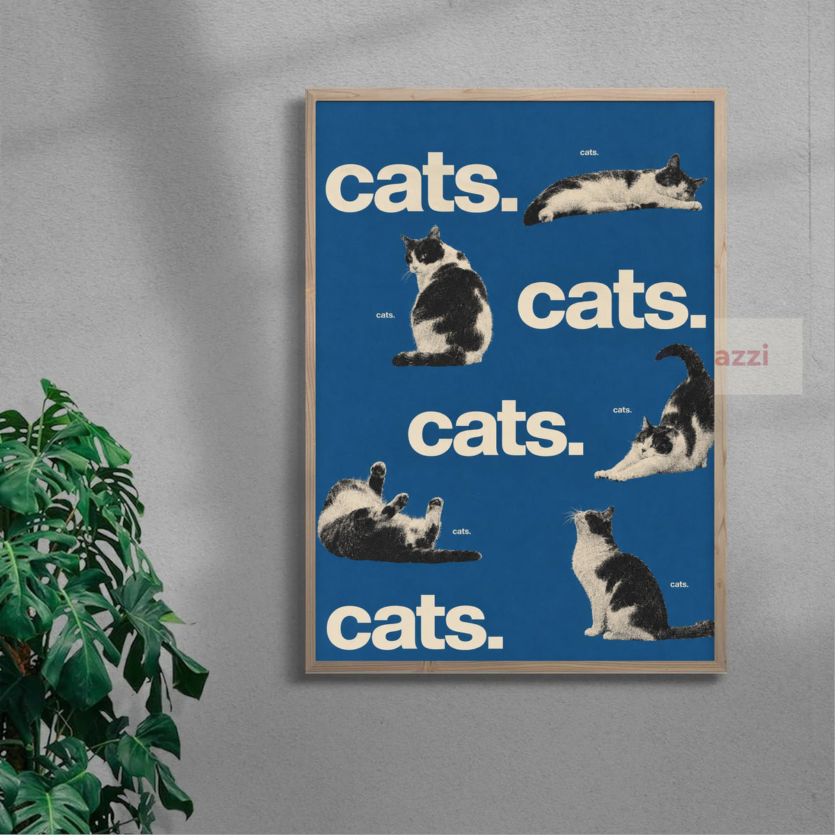 Blue Cats — oak frame