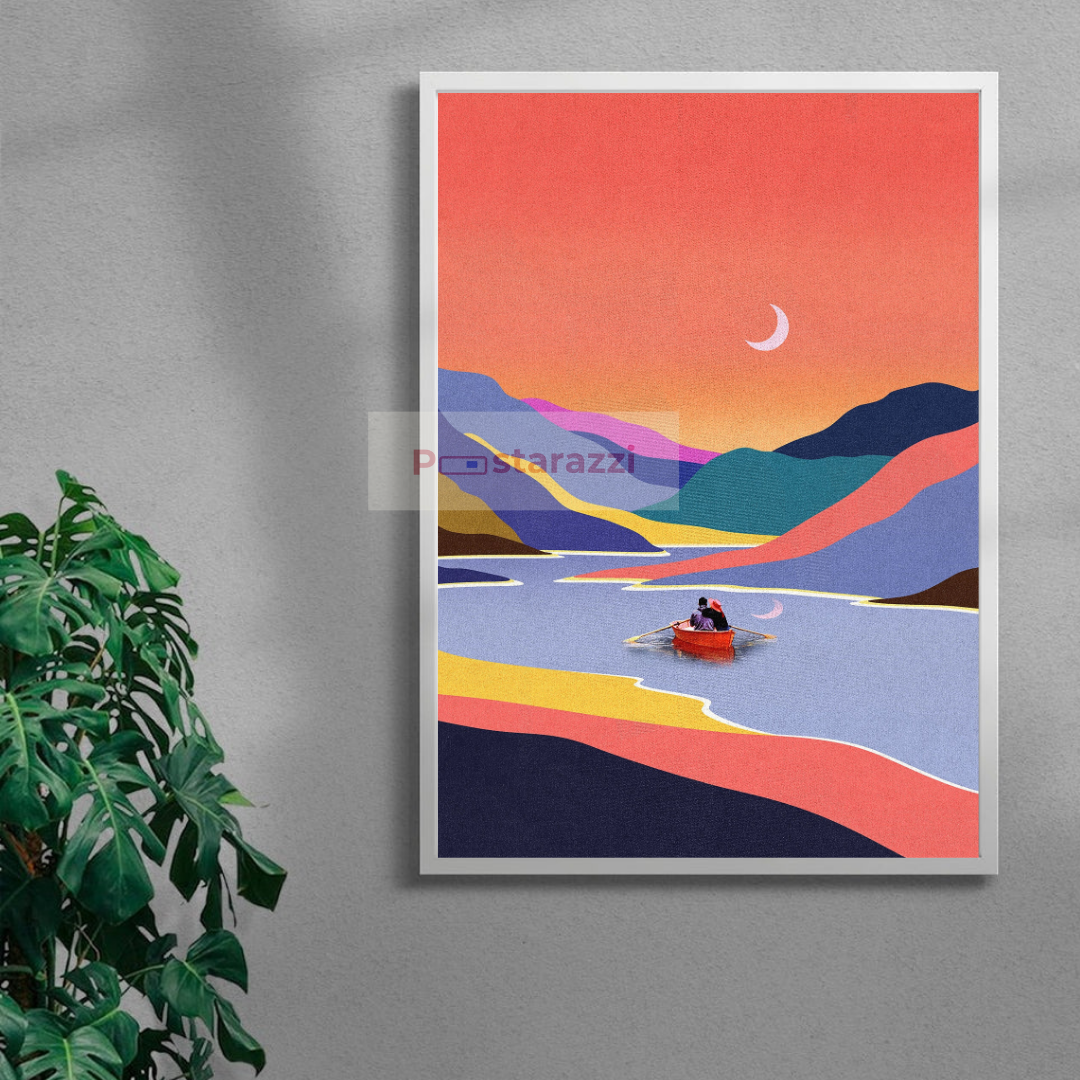 Crescent Drift — white-frame