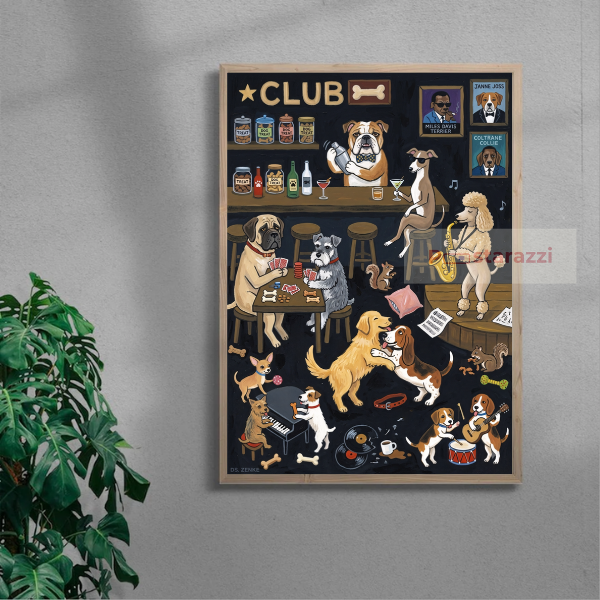 Dog Club — oak frame