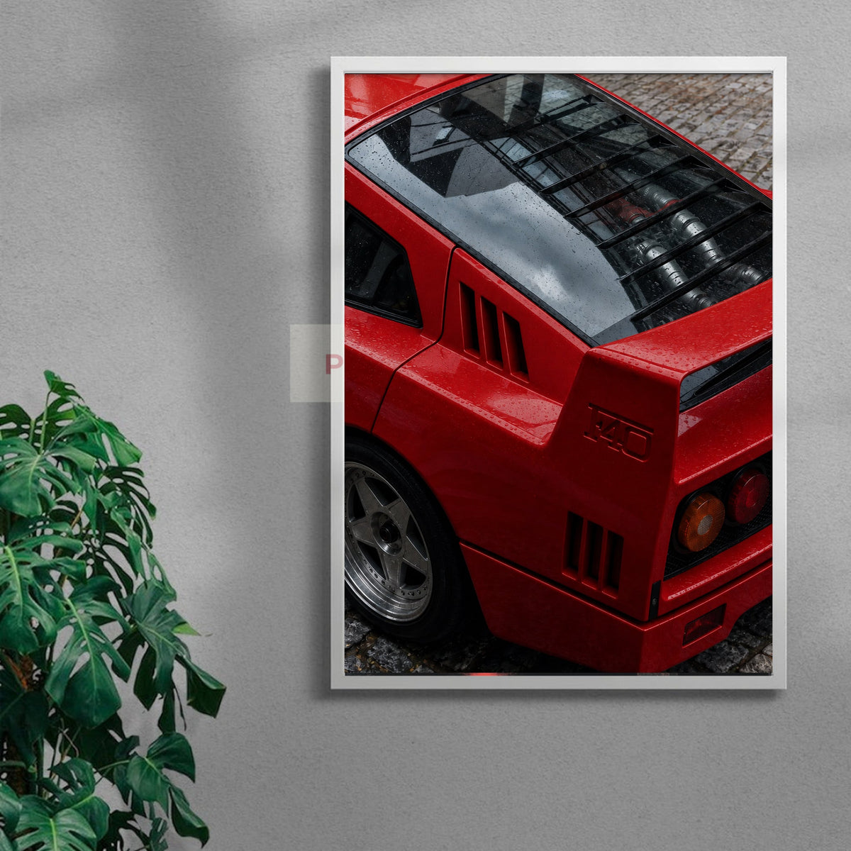 F40 After Rain — white frame