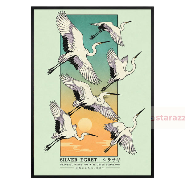 Tranh Silver Egret