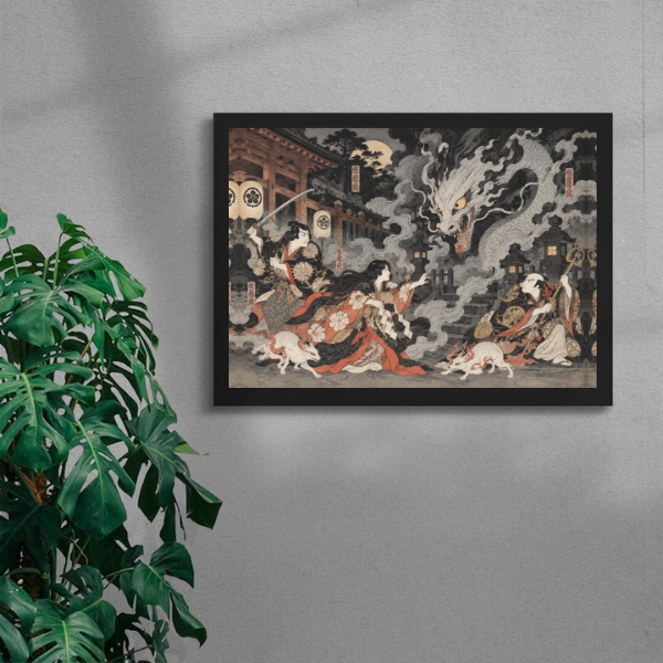 Ukiyo-e Serpent Spirit Showdown mockup 2