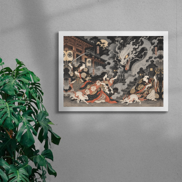 Ukiyo-e Serpent Spirit Showdown mockup 3